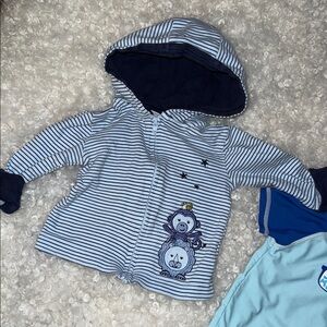 9/12m vintage Boys Fisher-Price Striped Hoodie